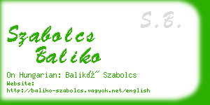 szabolcs baliko business card
